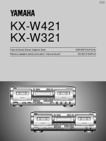 Yamaha KXW-421 - Owners Manual